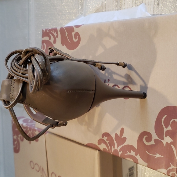 KLUB NICO New Ghille Stiletto Heel Sandal Strappy Studs Lace Up Leather Women's - Picture 8 of 12